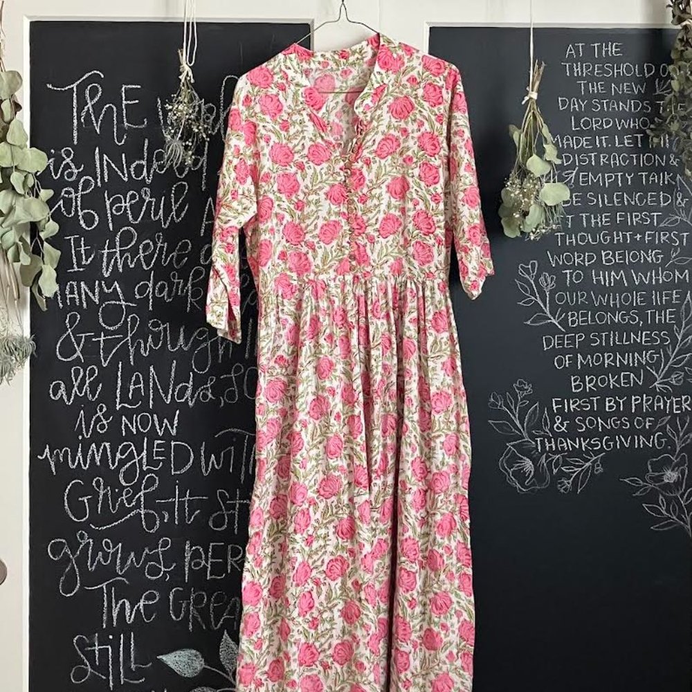 indian handblock print dress